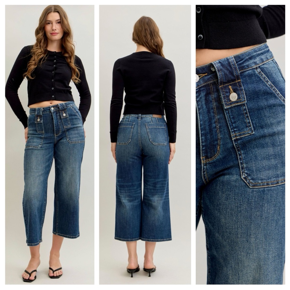 🦄 Judy Blue Wide Crop Denim